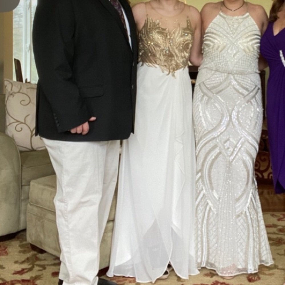 Gold & White Prom Dress